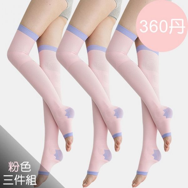 足下物語   台灣製 360丹美化曲線睡眠襪 3件組
