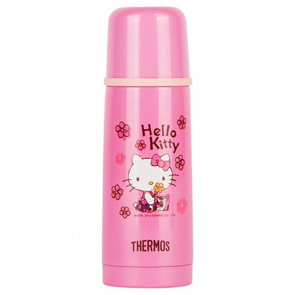 【THERMOS膳魔師】Hello Kitty不鏽鋼真空保溫瓶350ml(FDX-350-RBK)