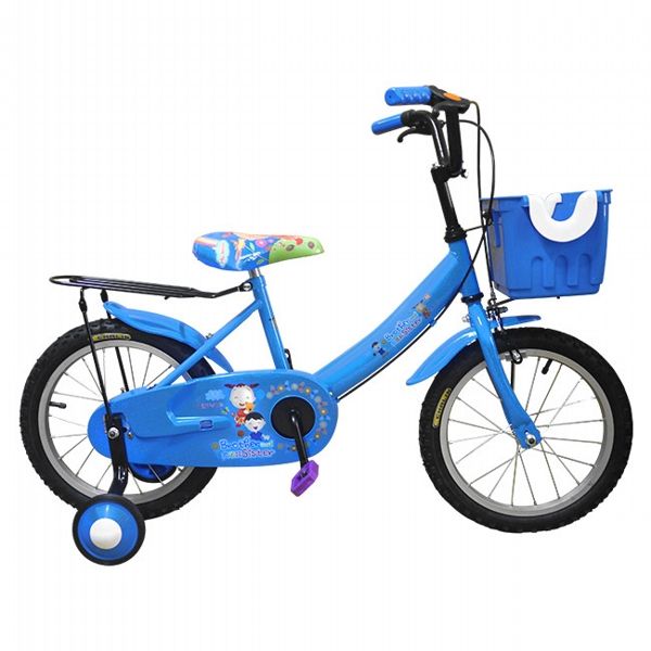 【Adagio】16吋大頭妹打氣胎童車附置物籃-藍色(台灣製造)