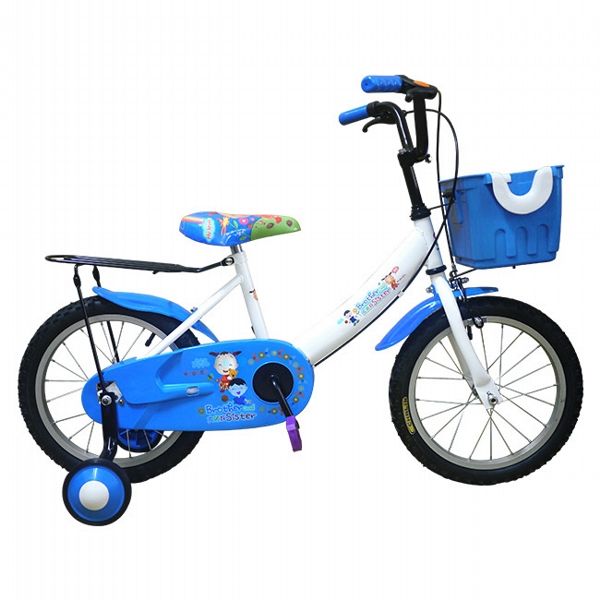 【Adagio】16吋大頭妹打氣胎童車附置物籃-白藍(台灣製造)