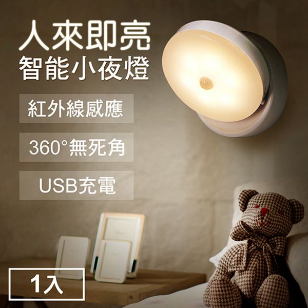 TheLife 360度紅外線感應磁吸式LED小夜燈USB充電小夜燈
